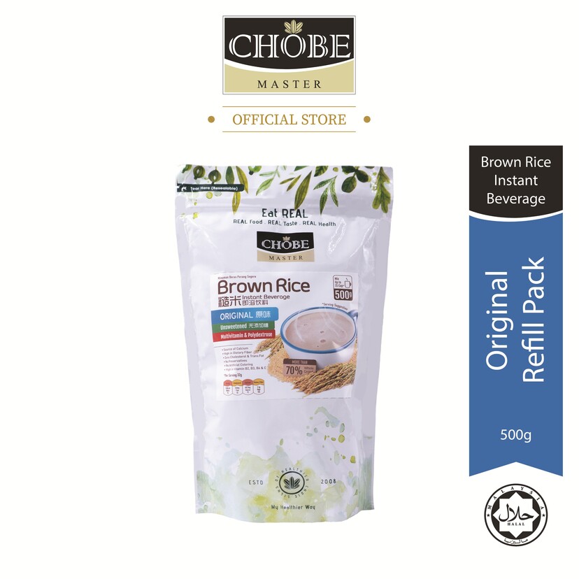 CHOBE MASTER Instant Brown Rice Drink - Original No Added Sugar (Refill Pack 500g)